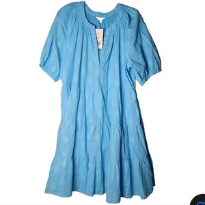 Crown & Ivy Dress Plus Size 1X Aqua Swell Blue